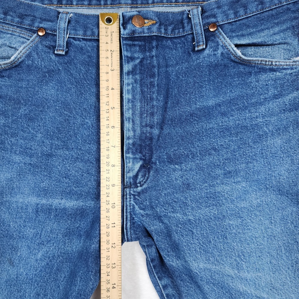 Wrangler 13MWZ Jeans Mens 38x31 Blue  Western Cowboy Cut Straight Leg Denim - Picture 6 of 13